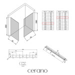 CERANO - Sprchová zástena Walk-in Crystal TL/P - 8 mm - bezvzperový systém + polička/držiak na uteráky - chróm, grafitové sklo - 120x80x200 CER-8050BD6298