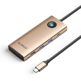 Orico USB-C hub 8v1 (Orico PW11-8PC-RG-EP) / USB-C hub / USB-C PD 100W / HDMI 4K 60Hz / VGA 1080p 60Hz / RJ45 Gigabit (ORICO-PW11-8PC-RG-EP)