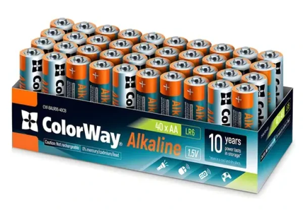 Colorway alkalická batéria AA 40ks / 1.5V (CW-BALR06-40CB)