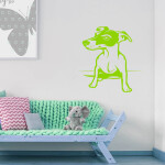 Veselá Stena Samolepka Pes Jack Russell Terrier Farba: zelená, Veľkosť: 100 x 75 cm