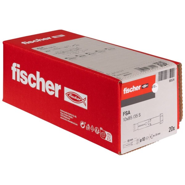 Fischer FSA 10 x 85/35 S puzdrová kotva 90 mm 24 mm 68524 20 ks; 68524
