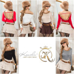 SexyBack! Koucla finednitted jumper with fake fell Einheitsgroesse