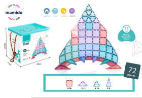 Mamido Mamido Farebná magnetická stavebnica 72 dielikov v boxe Pyramída MT1222