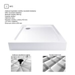 MEREO Mereo Kora Lite sprchový set: sprchovací kút 90x90x185 cm, chróm ALU, sklo číre, 90 cm, vanička, sifón CK34123ZH