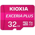 KIOXIA EXCERIA PLUS microSDHC 32GB + adaptér / Class 10 / UHS-I U3 / A1 / V30 / čítanie: 98MBs / zápis: 65MBs (LMPL1M032GG2)