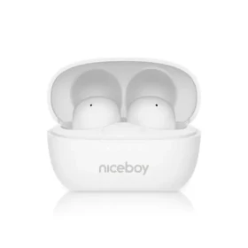 Niceboy Podsie 4 POP biela / Bezdrôtové slúchadlá s mikrofónom / Bluetooth 5.3 / IPX4 / nabíjacie puzdro (podsie-4-pop-white)