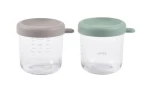 Beaba Tégliky na jedlo sklenené 2x 250 ml Green Grey (914011BB)