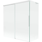 MEXEN/S - Rox L vaňová zástena 2-krídlová posuvná 150 + 70 x 150, transparent, biela 8C9L-150-070-20-00