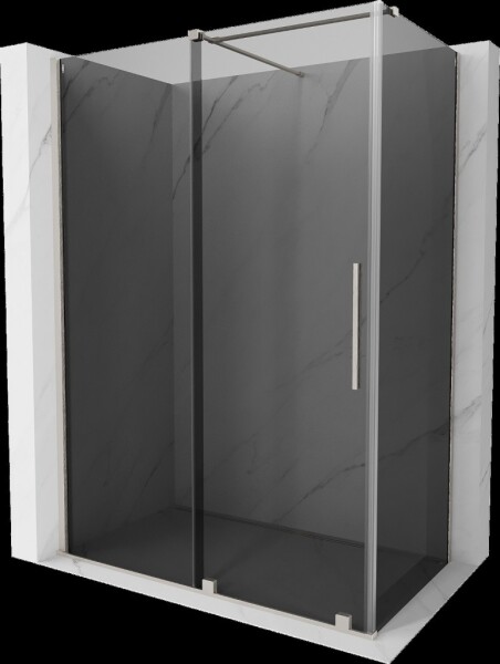 MEXEN/S - Velár sprchovací kút, posuvné dvere 150 x 85, grafit, nikel kartáčovaný 871-150-085-41-97
