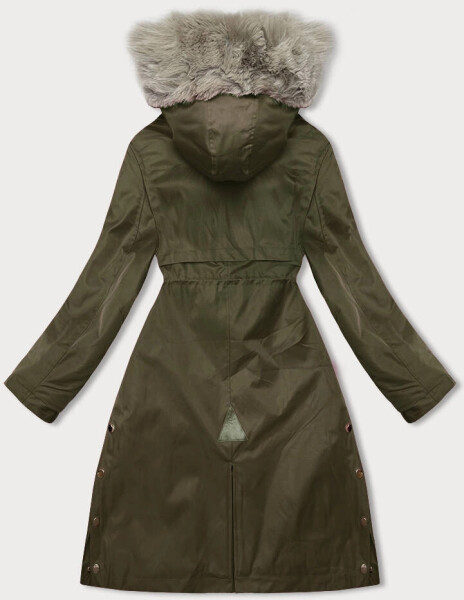 Dámska bunda parka v army farbe s kožušinovou podšívkou (5M3180-136) odstíny zelené L (40)