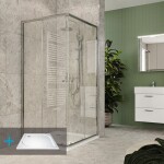 MEREO Mereo Kora Lite sprchový set: sprchovací kút 90x90x185cm, chróm ALU, sklo číre, 90 cm, vanička, sifón CK34123ZM