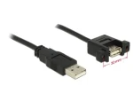 DeLock kábel USB 2.0 Type-A samec gt; USB 2.0 Type-A samica priskrutkovateľná 1 m (85106-DE)