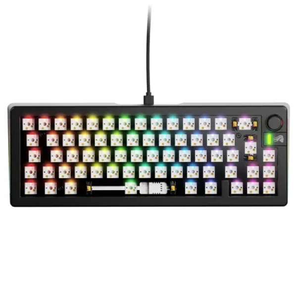 Glorious GMMK 3 65% barebone ISO čierna / herná 65% TKL / USB-C / bez spínačov / ISO layout / RGB / 1.4m (GLO-KB-GMMK3-65-BB-W-BLK-ISO)