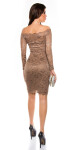 Sexy KouCla Carmen Neck Midi-Dress with lace pink 10