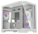 DarkFlash FT418 biela / PC skriňa / mATX / ITX / 6x ARGB 120mm / priehľadná bočnica / bez zdroja (FT418 White)