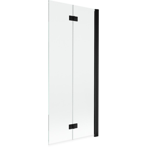 MEXEN - MIST vaňová zástena 80x150 cm 6mm 2-s, čierna, číra, pravá 8A9-080-002-70-00-P