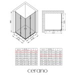 CERANO - Sprchovací kút Volpe Duo Ľ/P - 6 mm - chróm, transparentné sklo - 60x80x190 - zalamovacie CER-356495