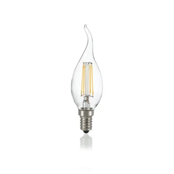 Ideal lux Classic Colpo Vento číra / LED filamentová žiarovka / E14 / BA35 / 4W / 430lm / 3000K / nestmievateľná (SKL000198914)