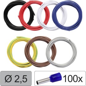 Quadrios 25CW117 jeden drôt, LiFY, 2.5 mm², čierna, červená, biela, modrá, žltozelená, hnedá, sivá, 1 sada; 25CW117