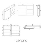 CERANO - Kúpeľňová zrkadlová skrinka Orea - biela matná - 100x65x15 CER-661924