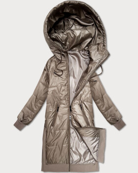 Jednoduchá béžová bunda s ozdobným prešívaním S'West (B8393-12) odstíny béžové S (36)