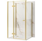 REA/S - Sprchovací kút Atlas 80x80 Brush Gold vľavo KPL-K4772