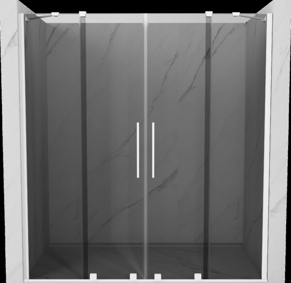MEXEN/S - Velar Duo posuvné sprchové dvere 180, grafit, biela 871-180-000-42-20
