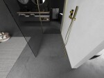 MEXEN/S - Kyoto Sprchová zástena WALK-IN 120 x 120, transparent, zlatá kartáčovaná 800-120-212-55-00-120