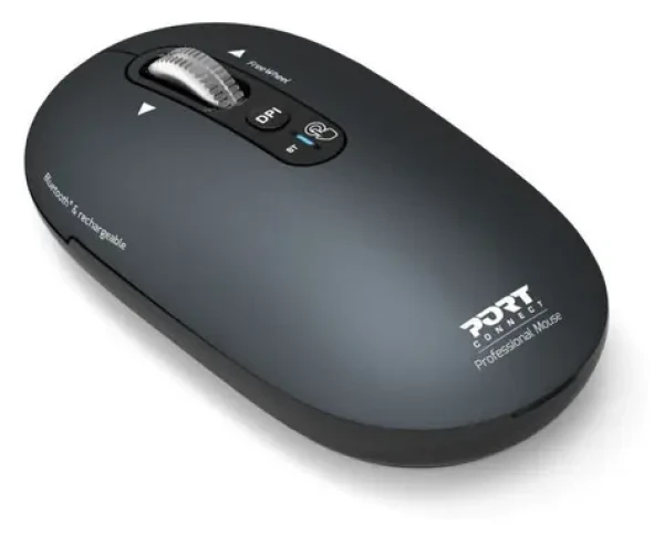 PORT CONNECT Pure MAC tmavo šedá / Bezdrôtová nabíjacia myš / Bluetooth / FreeWheel / 3200 DPI (910501)