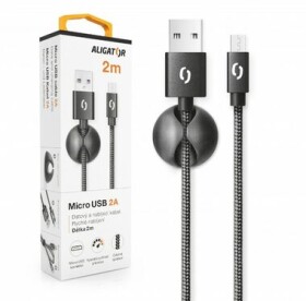 Aligator Premium Dátový kábel 2A Micro USB 2m čierna (DATKP16)