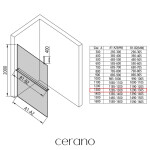 CERANO - Sprchová zástena Walk-in Onyx Top Cube Ľ/P - 8 mm - hranatá vzpera + polička/držiak na uteráky - čierna matná, bronzové sklo - 130x200 CER-690169