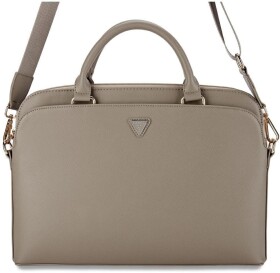 Guess Bag Guess Grained Zipper Pocket Triangle Logo 15" brown
