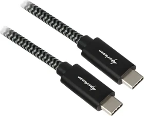 Sharkoon USB-C 3.2 Gen 2 čierna, šedá / USB kábel USB-C - USB-C / Opletený / Hliníkové konektory / 0,5 m (4044951027057)