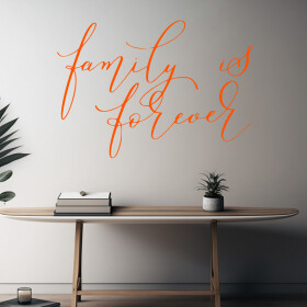 Veselá Stena Samolepka Family is forever Farba: oranžová, Veľkosť: 40 x 29 cm