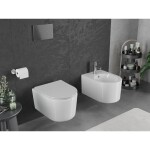 MEXEN/S - Sofia Závesná WC misa Rimless Tornado vrátane sedátka s slow slim, duroplast, biela lesk 30540400T