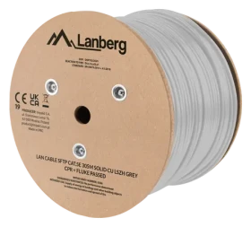 Lanberg Cat5e S/FTP sivá / Sieťový kábel / 305 m / drôt / CU / LSOH / CPR / Fluke Test (LCS5L-11CU-0305-S)