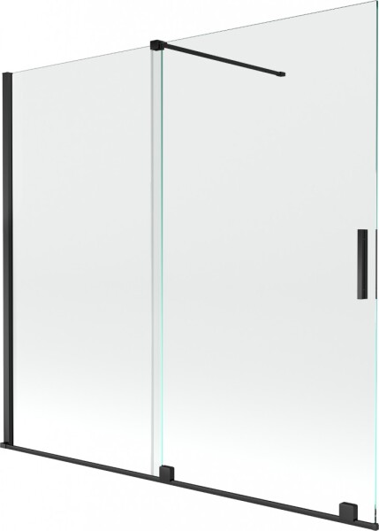 MEXEN/S - Velar Dvojkrídlová posuvná vaňová zástena 170 x 150, transparent, čierna 896-170-000-01-70