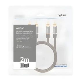 LogiLink RCA audio kábel čierna / Audio kábel / 2x RCA - 2x RCA / 2 m (CA1204)