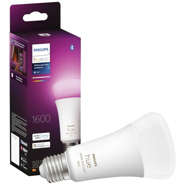 Philips Hue LED žiarovka E27 RGBW 13 / múdra LED žiarovka / 1600 lm / 2000-6500 K / stmievateľná / biela a farebná (SKL000388885)