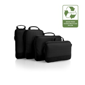 Cestovne organizery Heys Ecotex Compression Packing Cube 4 Pc Set Black Onyx