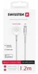 Swissten Kovový magnetický kábel pre Apple Watch USB-C 1.2m biela / 2.5W / 2 A (22065502)