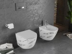 MEXEN - Lena Závesná WC misa vrátane sedátka s slow-slim, Duroplastu, biely kameň 30224091