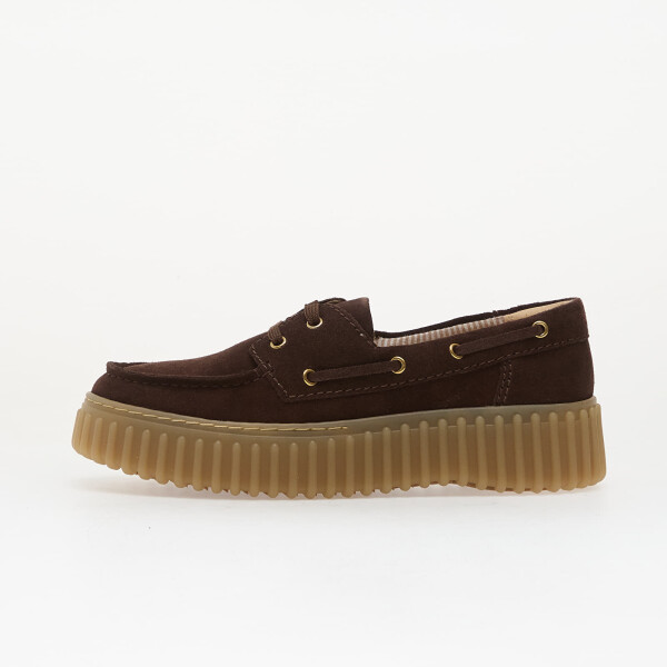Tenisky Clarks Torhill Boat Dark Brown Suede EUR 38