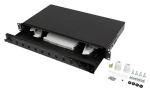 Lanberg Optický patch panel 19" 1U / 12× SC Duplex / 12× LC Quad / čierny (FOP1-12SS-LDB)