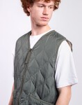 Taion Unisex Military Zip V-Neck Down Vest OLIVE L
