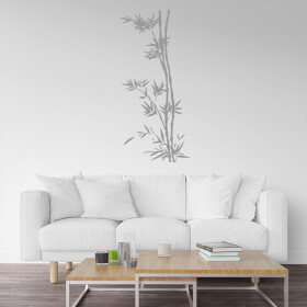 Veselá Stena Samolepka Bambus Farba: šedá, Veľkosť: 20 x 44 cm