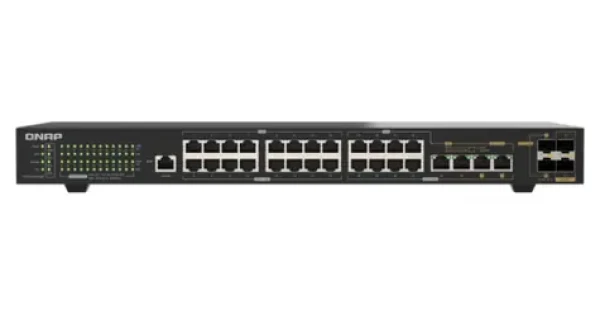 QNAP QSW-M2130P-2C2S26T / Switch / 24x 2,5GbE / 2x 10GbE SFP+ / 2x 10GbE RJ45 / 2x 10GbE Combo / PoE++ 375W / Riadený L2 (QSW-M2130P-2C2S26T)
