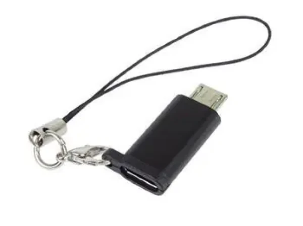 PremiumCord adaptér USB-C female - Micro USB male čierny / Adaptér / S očkom na zavesenie (8592220023256)