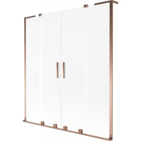 MEXEN/S - Velar L Duo dvojkrídlová posuvná vaňová zástena 160 x 150, dekor, ružové zlato 896-160-003-32-60