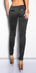 Sexy KouCla treggings with leather look applicatio darkgrey S